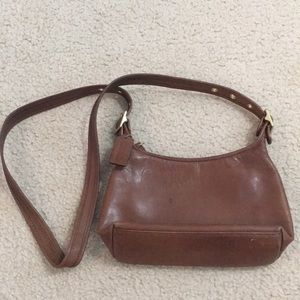 Coach brown leather crossbody